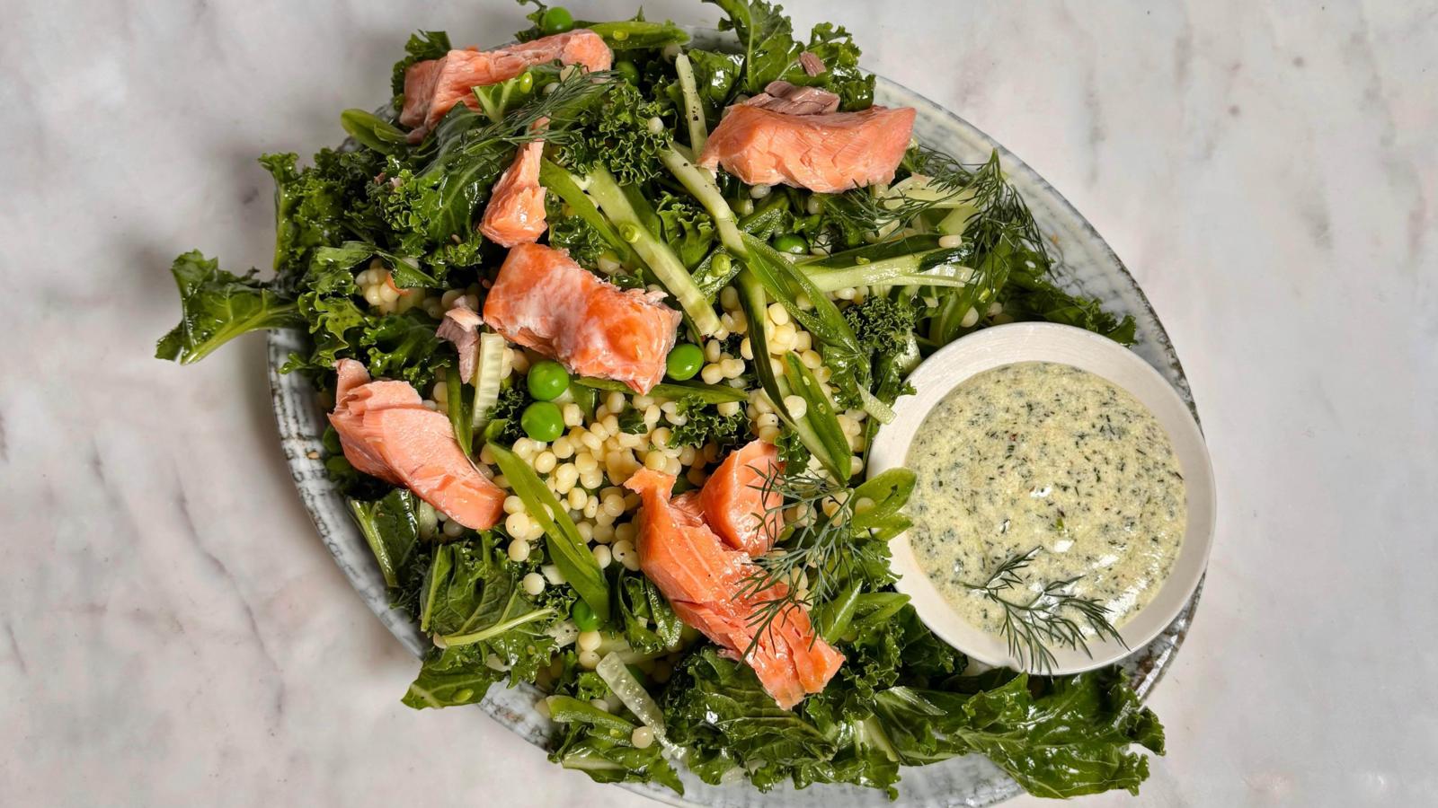 Za’atar and tahini chilli greens bowl