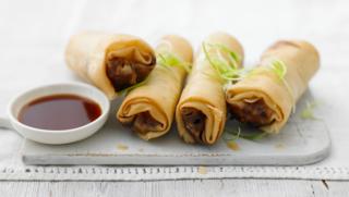 Spiced Chicken and Shrimp Egg Rolls Recipe, Ching-He Huang