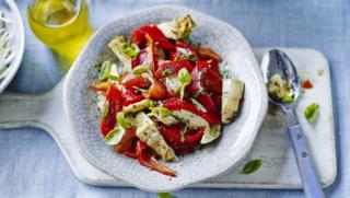 Roasted red pepper and artichoke salad recipe - BBC Food