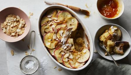 Brioche frangipane apple pudding recipe