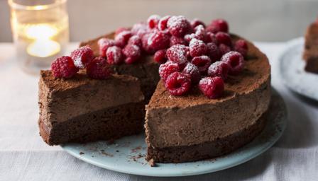 Celebration chocolate mousse cake recipe - BBC Food