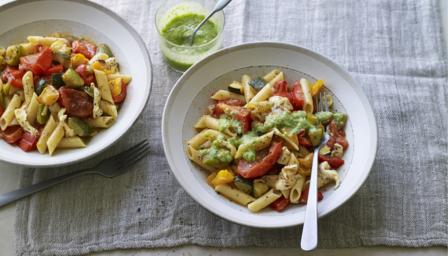 Low-FODMAP Pepper And Mozzarella Pesto Pasta Recipe - BBC Food