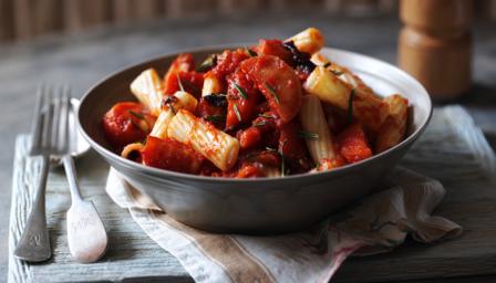 Pasta with winter ratatouille