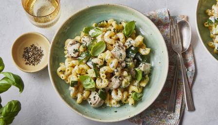 Slow Cooker Creamy Chicken, Lemon, Basil Pasta Recipe - BBC Food