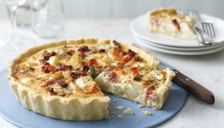 Smoked salmon and potato quiche recipe - BBC Food