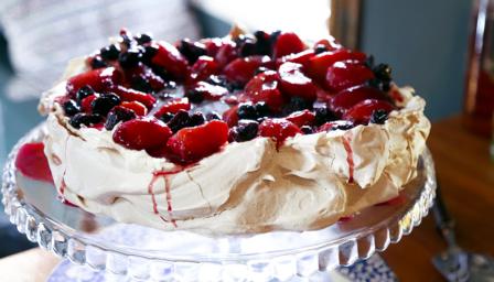 Spiced Pavlova With Plums And Cherries Recipe - BBC Food