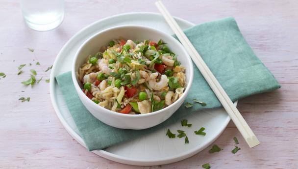 Lighter egg fried rice recipe - BBC Food