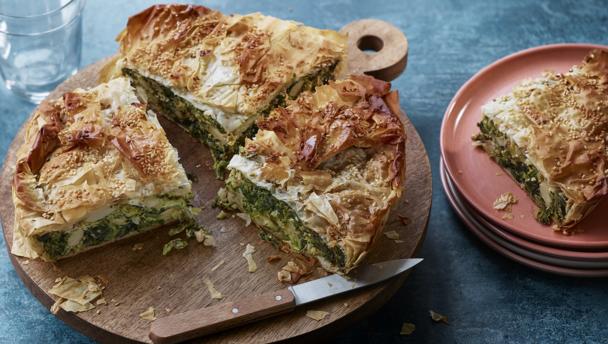 Green vegetable and feta pie recipe - BBC Food