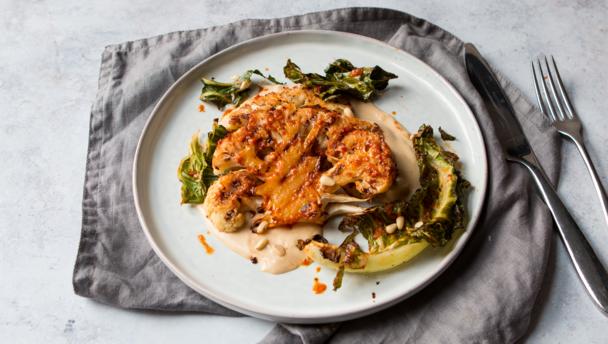 Harissa-roasted cauliflower steaks recipe - BBC Food