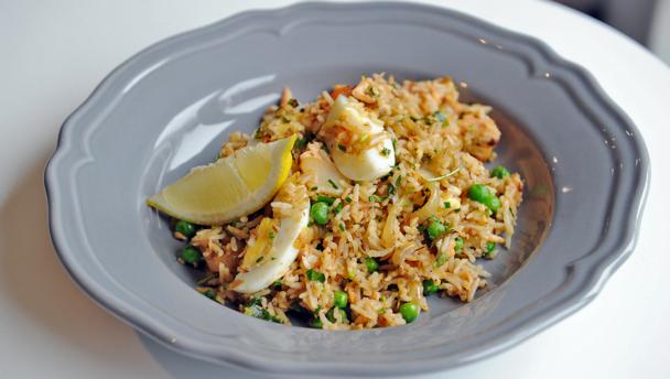 Hot-smoked salmon kedgeree recipe - BBC Food