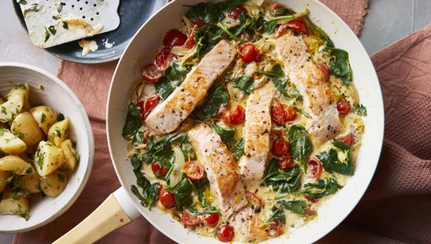 Salmon traybake recipe - BBC Food