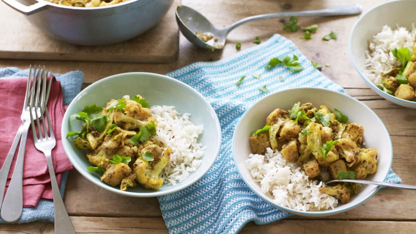 Aloo gobi and jeera rice