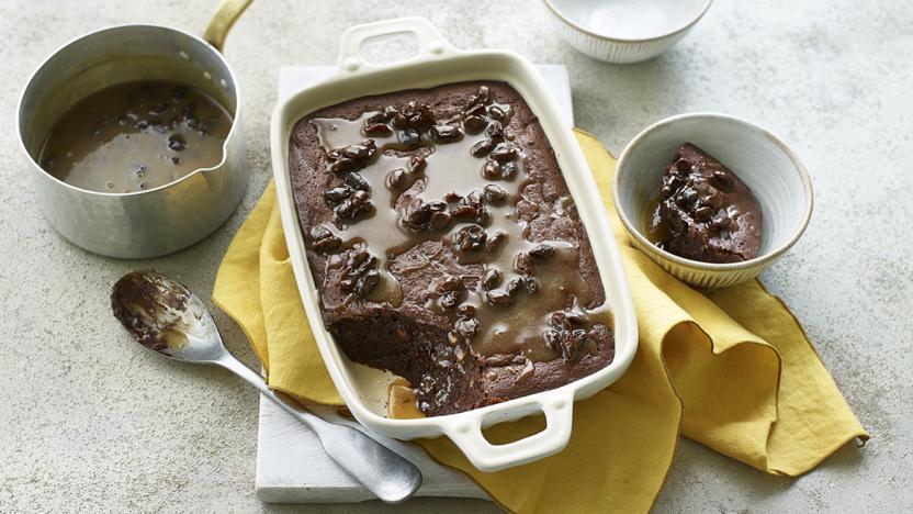 Banana and chocolate brownie pudding