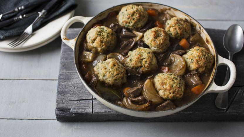 Beef and ale stew with dumplings