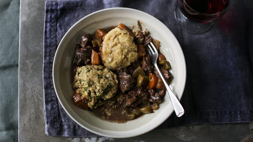 Beef stew and dumplings 