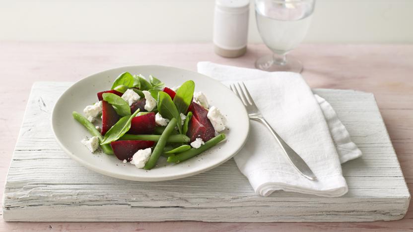 Beetroot, green bean and feta salad