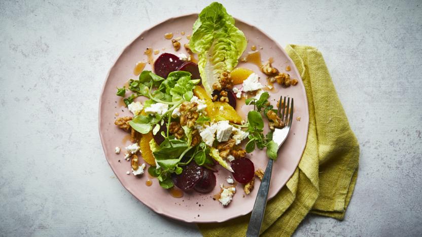 Beetroot, walnut and orange salad