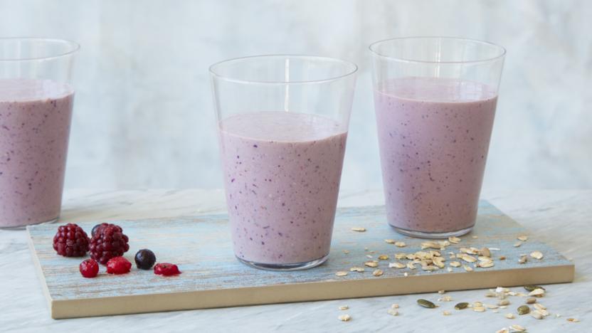 Healthy berry banana smoothie