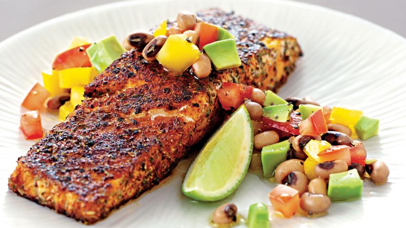 Blackened salmon with salsa recipe BBC Food