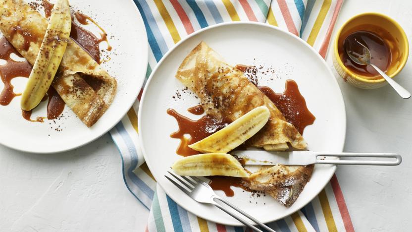 Caramelised banana pancakes