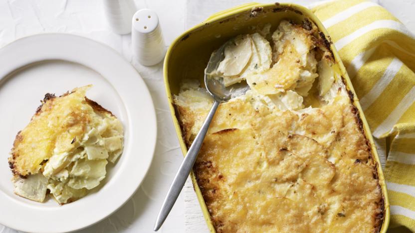 Celeriac and potato dauphinoise