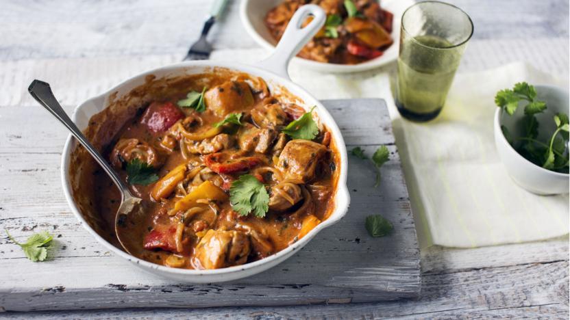 Chicken and vegetable balti