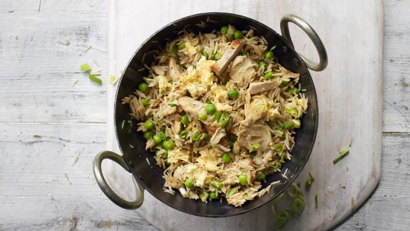 Chicken egg-fried rice