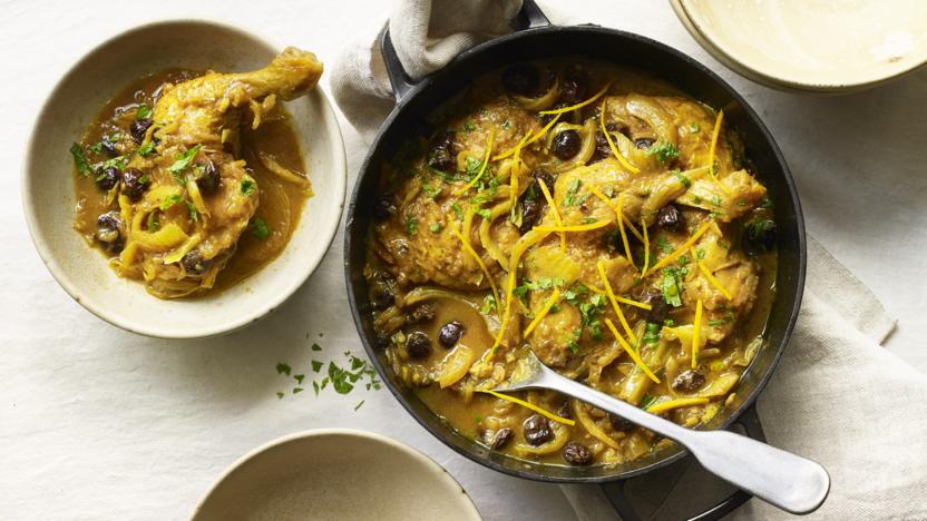 Chicken tagine with orange and fennel