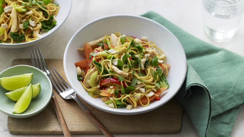 Chicken and cashew noodle stir-fry