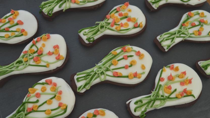 Chocolate and orange iced biscuits