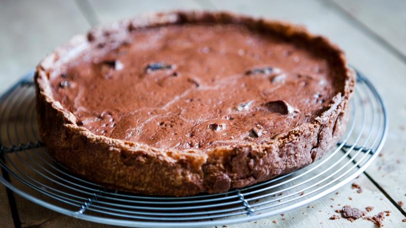 Chocolate and prune tart