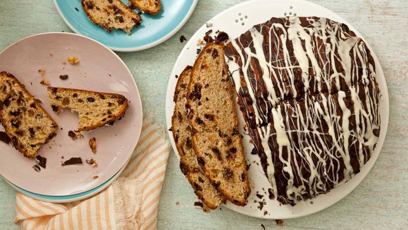 Chocolate barmbrack bread