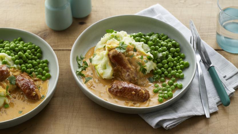 Chorizo with colcannon and paprika gravy 