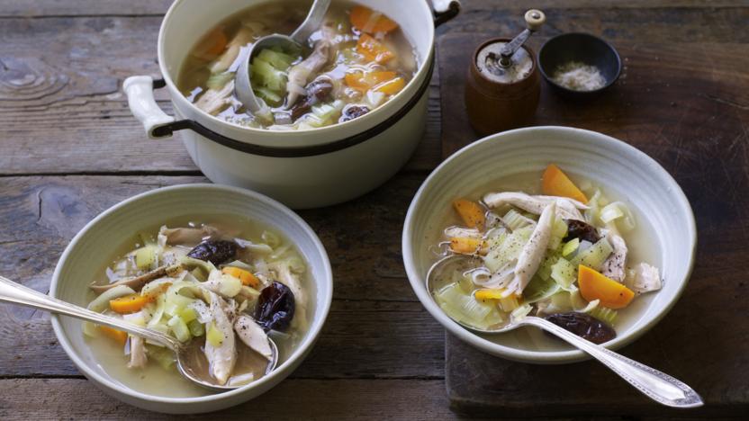 Easy Cock A Leekie Soup Recipe Bbc Food