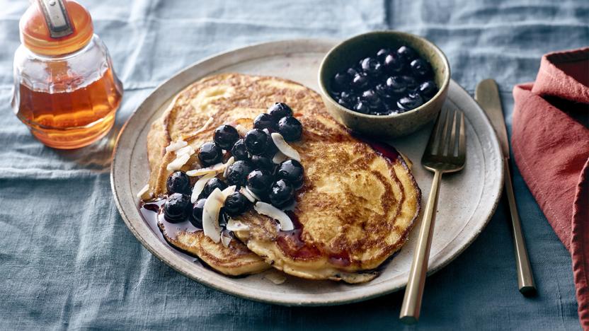 Coconut and ricotta pancakes recipe - BBC Food