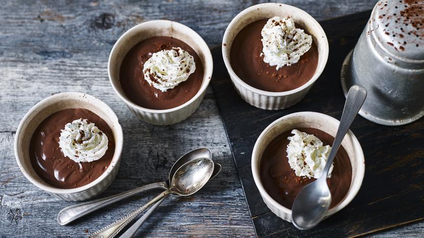 Coffee and chocolate custard pots