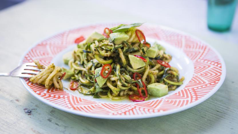 Courgetti with vegan pesto 