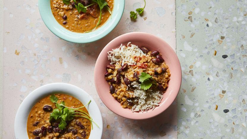 Coconut dal with kidney beans