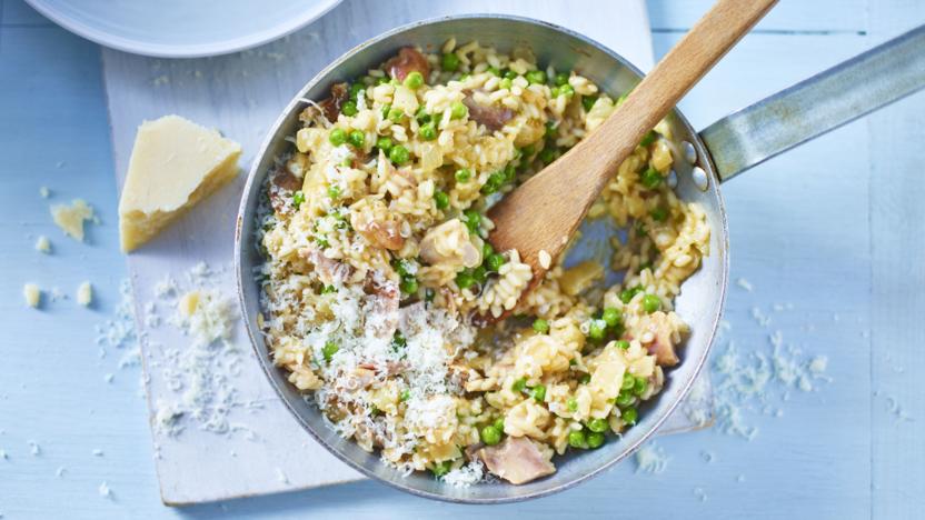 Easy chicken and pea risotto