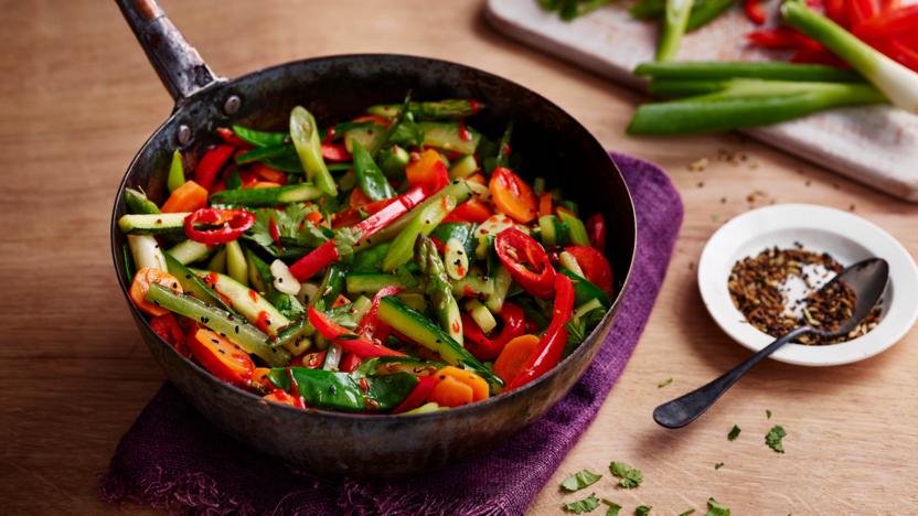 Indian five-spice vegetable stir-fry 