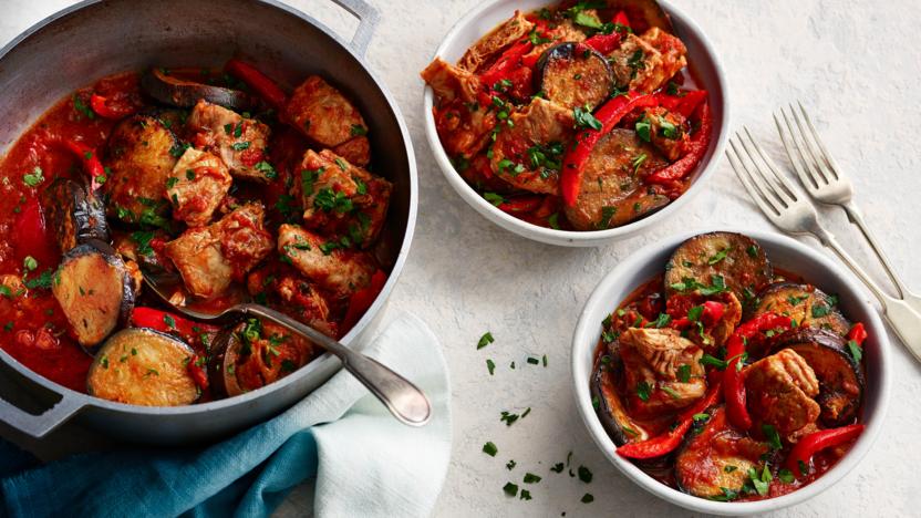 Lamb casserole with aubergine