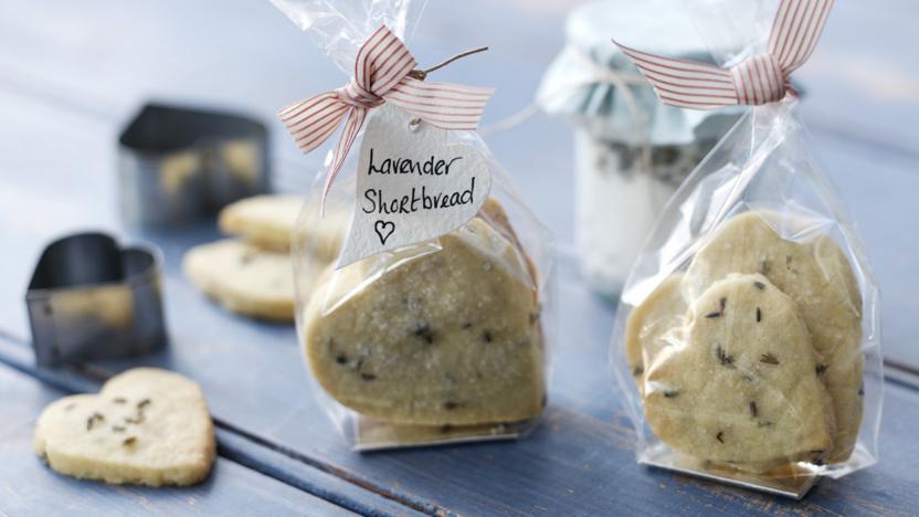 Lavender shortbread hearts