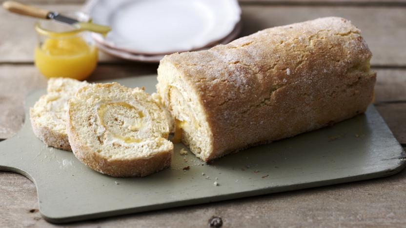 Luscious lemon Swiss roll cake