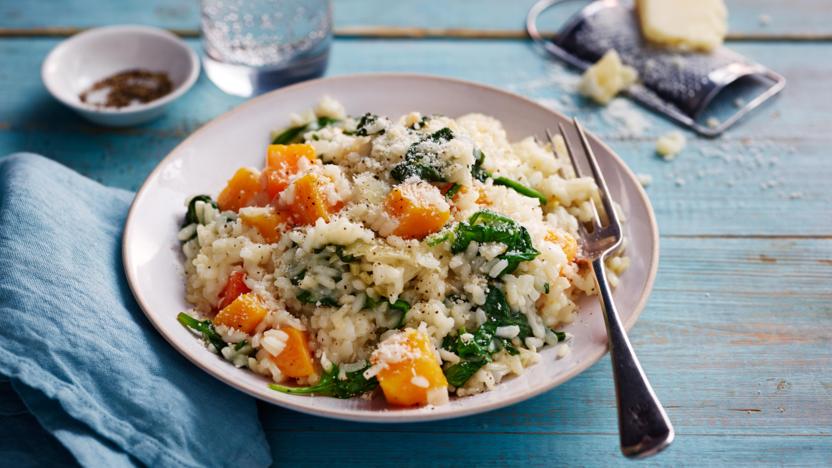 Microwave butternut squash risotto