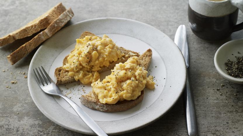 Buttery Microwave Scrambled Eggs for Two Recipe - Breakfast.