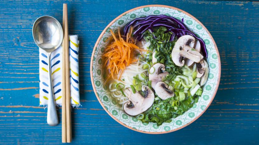 Miso ramen soup with buckwheat noodles