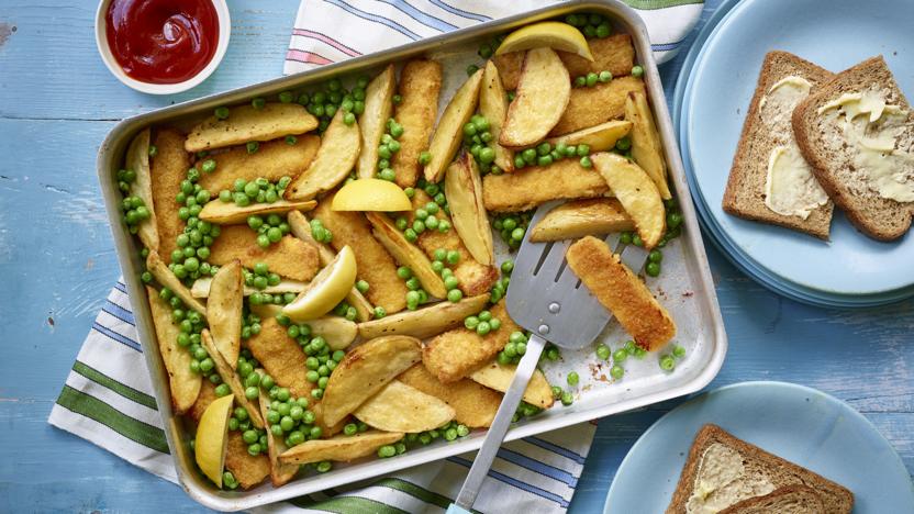 One-pan fish and chips 