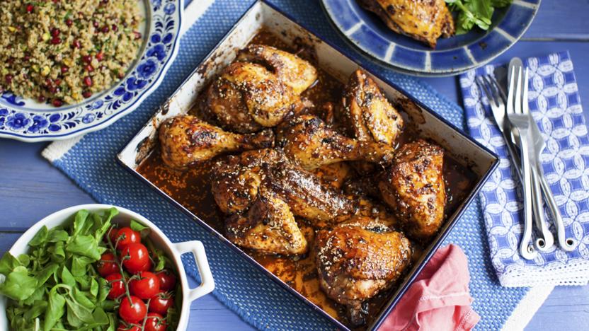 Pomegranate and sumac roast chicken