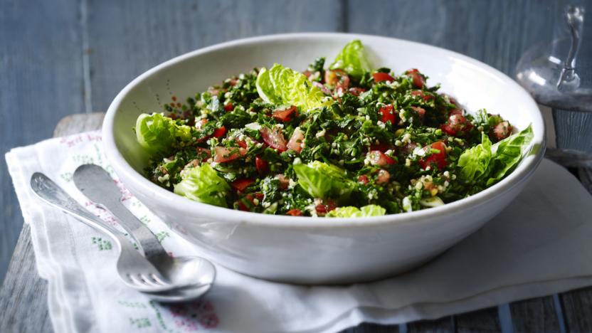 Parsley, tomato and bulgar wheat salad