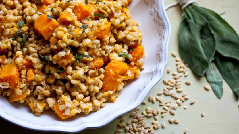 Pearl barley, butternut squash and sage risotto